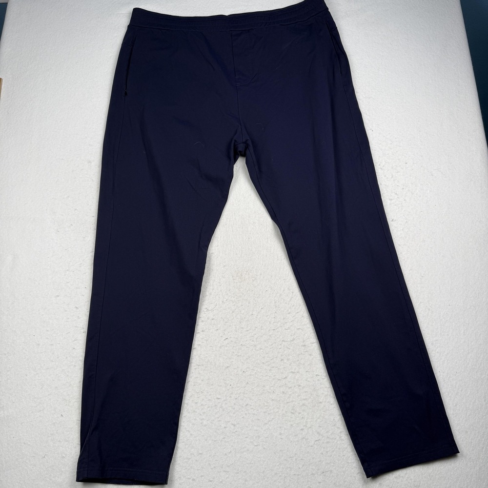 Public Rec Jogger Pants Mens 44x34 Blue Stretch Microfiber Tapered Casual